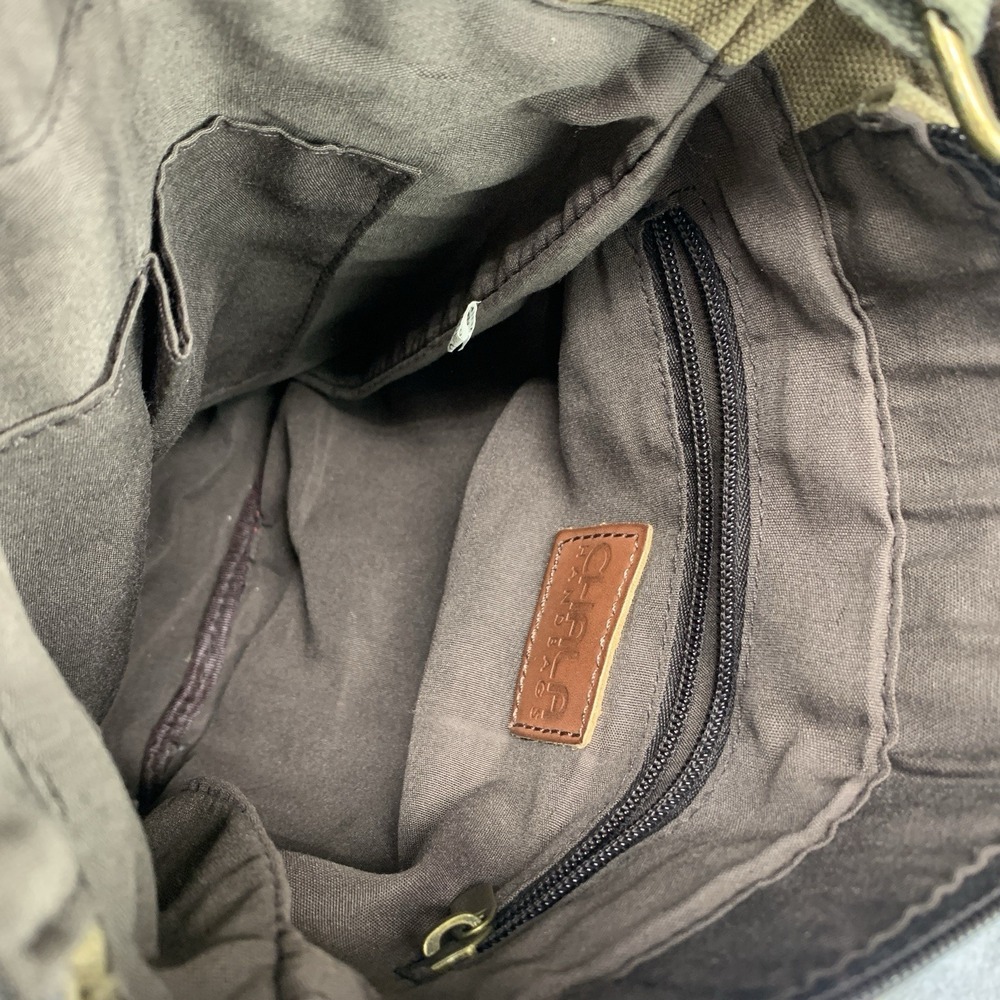 CHALA Patch Crossbody Shoulder Messenger Bag Purse Olive Khaki Owl Keychain - Picture 5 of 10